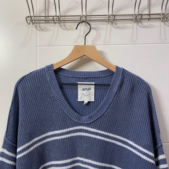 Aerie Striped Oversized Sweater Blue White Size XS - Picture 3 of 13